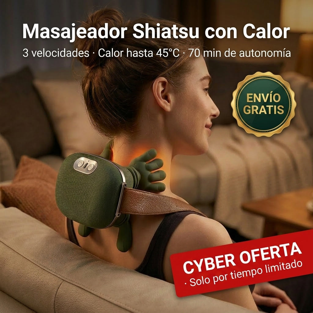 Masajeador Shiatsu con Calor™ Amasamiento profundo para cuello, hombros y espalda